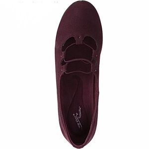 Easy Street Effie Ballet Flats Burgundy Maroon Wine Corset Lace-Up Edgy Comfort